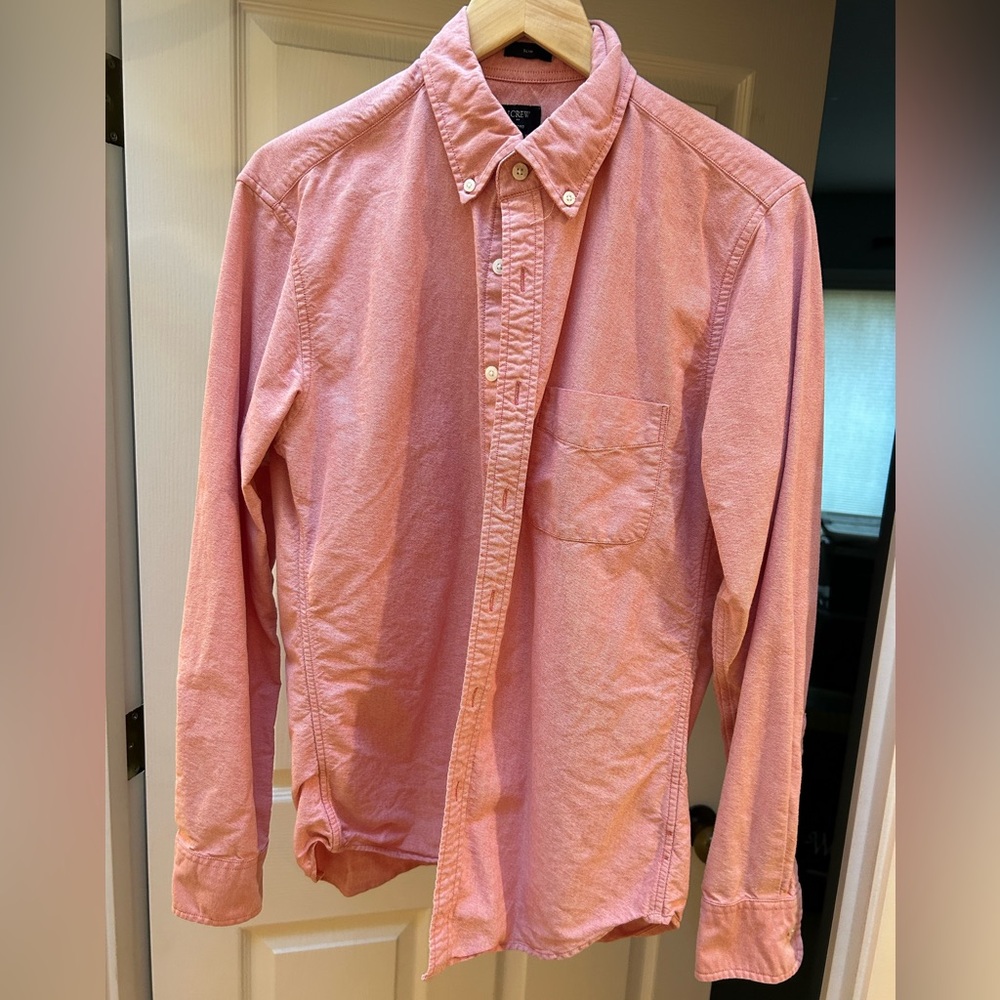 Men’s J.Crew Pink Oxford Dress Shirt - Medium Slim Fit